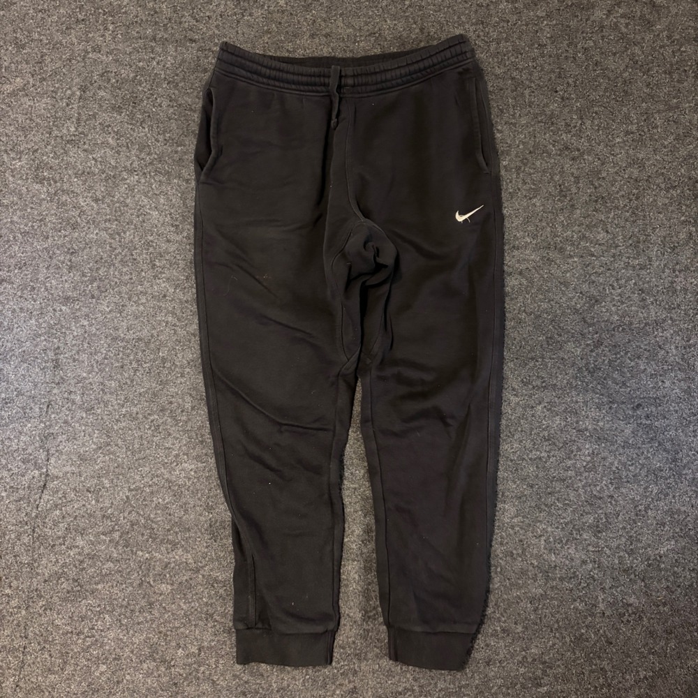 Nike Mens Fleece Joggers Black Embroidered Swoosh Logo Sweatpants Large